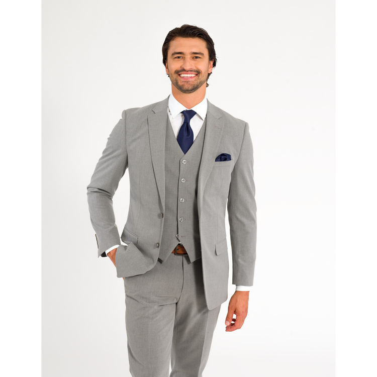 Light Grey Vested  Suit