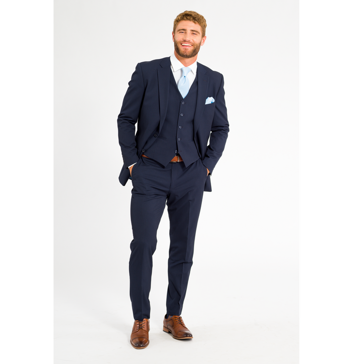 Navy Vested Suit