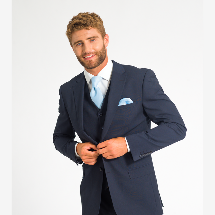 Navy Vested Suit
