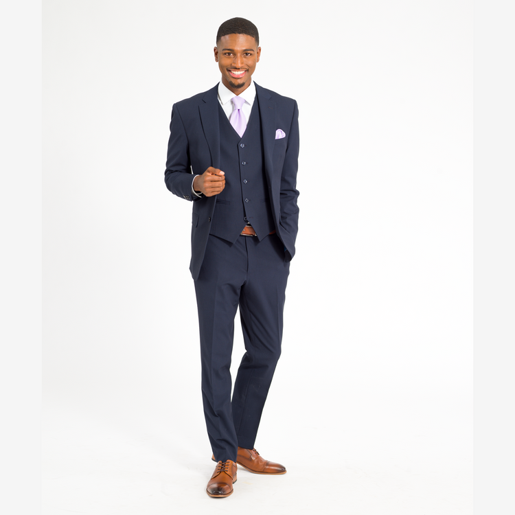 Navy Blue Men's Suit | Groomsmen Wedding Tuxedo's | Vested Navy Blue Men's Suit | Groomsmen Wedding Tuxedo's | Vested